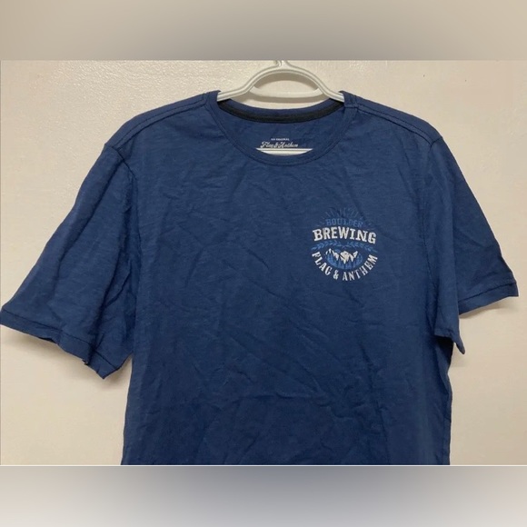 Flag & Anthem Mens T-Shirt Medium Navy Graphic Tee Adult Short Sleeve Boulder Br - Picture 4 of 11